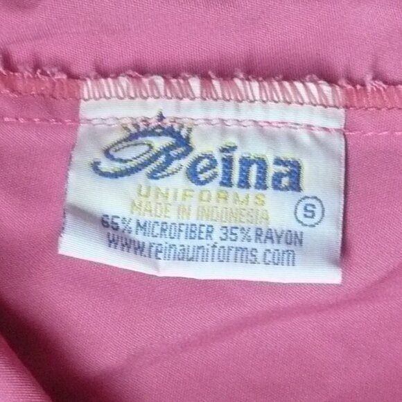 Reina Uniforms Women's Scrub Pants Bottoms Pink Size S Wide Leg Nurse Medical - Picture 8 of 8